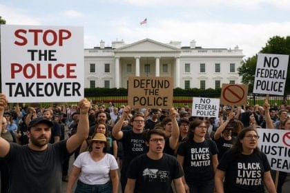 Protesters Rally at White House Over Trump’s Police Takeover