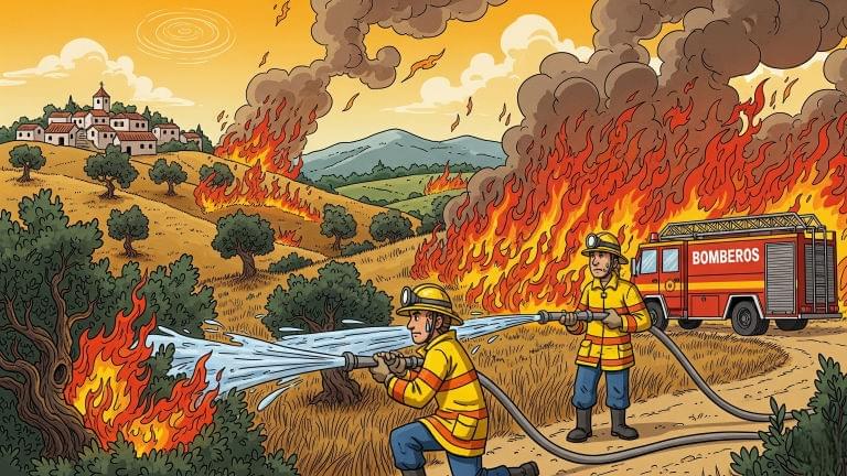 Spain Fights 14 Major Wildfires as Heatwave Intensifies
